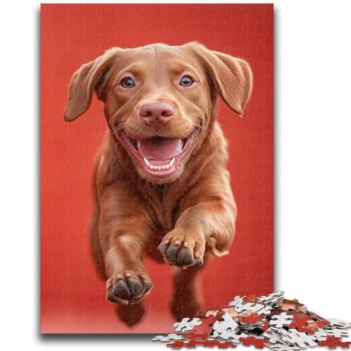 Happy Labrador Puzzle für Teenager, 1000 Teile, anspruchsvolles Spiel und Familienspiel mit vollständig ineinandergreifenden, zufällig geformten Teilen (38x26cm) von AADSAZA