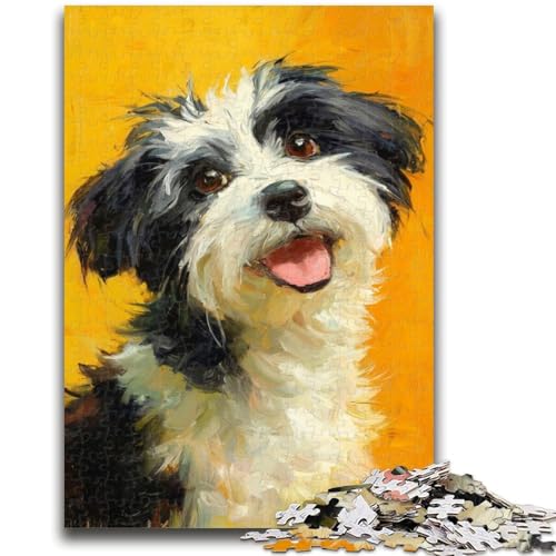 Happy Puppy Puzzle 1000 Teile für Teenager-Geschenke, Quizspiel, Wanddekoration, einzigartige Geburtstags (50x75cm) von AADSAZA