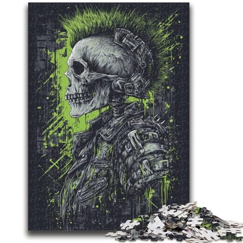 Heavy Metal Skull Puzzle 1000 Teile für Erwachsene, anspruchsvolles Spiel und Familienspiel, Wanddekoration, einzigartige Geburtstags (50x75cm) von AADSAZA