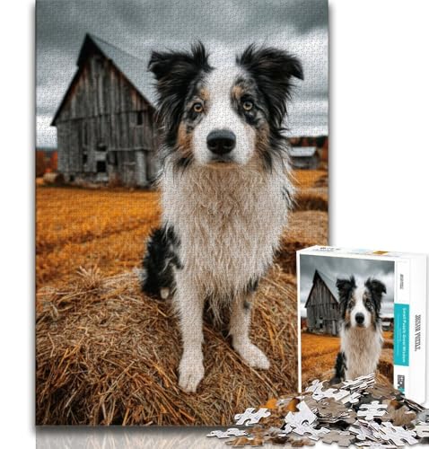 Herbsthund-Puzzle mit 1000 Teilen für Erwachsene und Jugendliche, entspannendes intellektuelles Lernspielzeug, Wichtelgeschenke (38x26cm) von AADSAZA