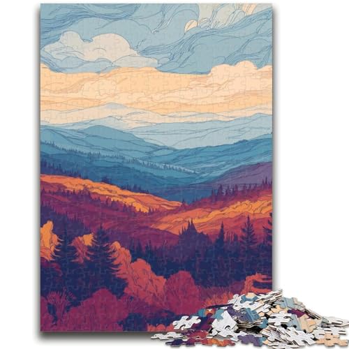 Herbstliche Berge Puzzle 1000 Teile für Teenager Geschenke, anspruchsvolles Spiel und Familienspiel Wanddekoration Einzigartige Geburtstags (38x26cm) von AADSAZA