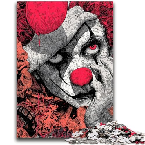 Horror-Clown-Puzzle, 1000 Teile, für Erwachsene, anspruchsvoll zu vervollständigen, Aber lustig und humorvoll, einzigartige Heimdekoration und Geschenke (38x26cm) von AADSAZA