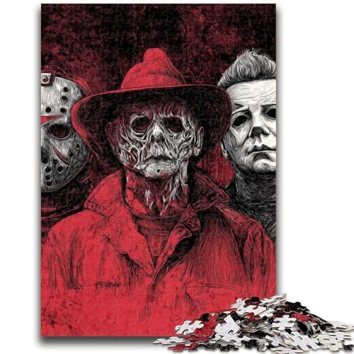 Horrorfilme 1000-teiliges Puzzle für Erwachsene und Jugendliche, Quizspiel, Wanddekoration, einzigartige Geburtstags (38x26cm) von AADSAZA