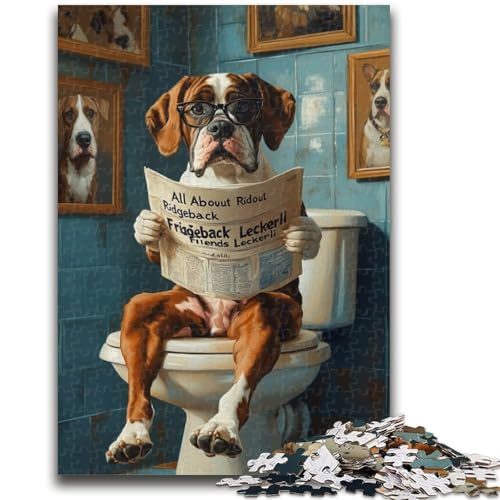 Hund auf der Toilette, Puzzle 1000 Teile für Erwachsene und Jugendliche, Spielzeug, Lernspiele, Stressabbau, tolle Geschenke und Spielzeuge (38x26cm) von AADSAZA