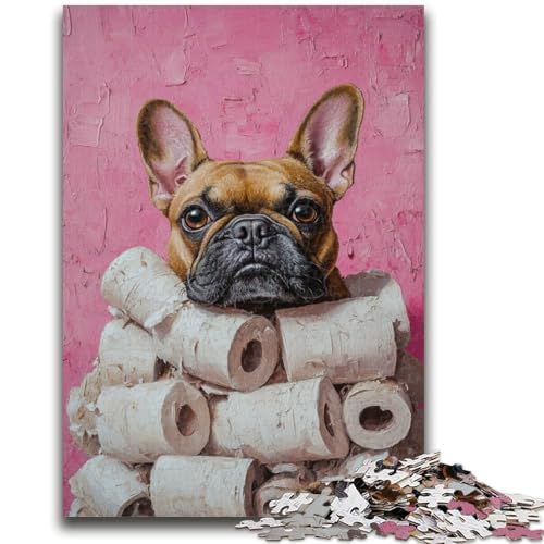 Hunde- und Toilettenpapier-Puzzles für Erwachsene und Teenager, Puzzle, Spielzeug, Lernspiele, Stressabbau, tolle Geschenke und Spielzeuge (50x75cm) von AADSAZA
