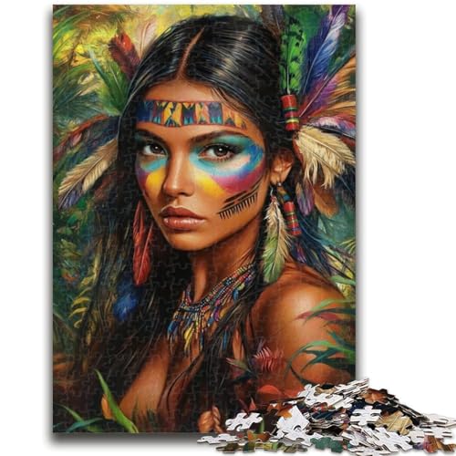Indische Prinzessin Puzzle 1000 Teile für Erwachsene und Jugendliche, Spielzeug, Lernspiele, Stressabbau, tolle Geschenke und Spielzeuge (38x26cm) von AADSAZA