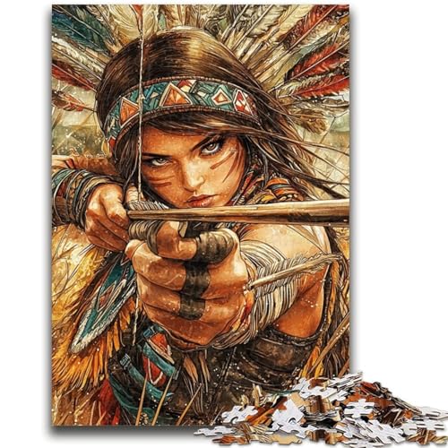 Indische Prinzessinnen-Puzzles für Teenager, 1000 Teile, dekomprimierendes intellektuelles Lernspielzeug, tolle Geschenke und Spielzeuge (50x75cm) von AADSAZA