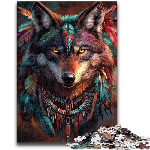 Indischer Wolf Puzzle 1000 Teile für Erwachsene und Jugendliche, Spielzeug, Lernspiele, Stressabbau, tolle Geschenke und Spielzeuge (50x75cm) von AADSAZA
