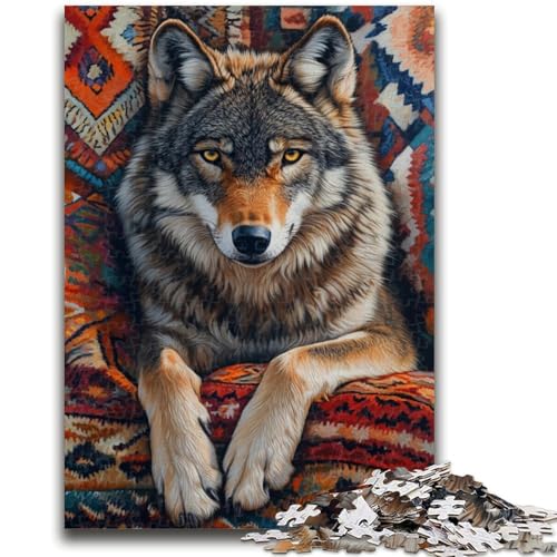 Indischer Wolf Puzzle für Erwachsene, 1000 Teile, anspruchsvoll zu vervollständigen, Aber lustig und humorvoll, einzigartige Heimdekoration und Geschenke (50x75cm) von AADSAZA