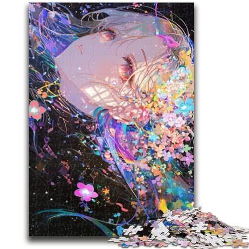 Japanische Anime-Mädchen-Puzzles für Erwachsene und Teenager, Puzzle, dekomprimierendes intellektuelles Lernspielzeug, Wichtelgeschenke (50x75cm) von AADSAZA