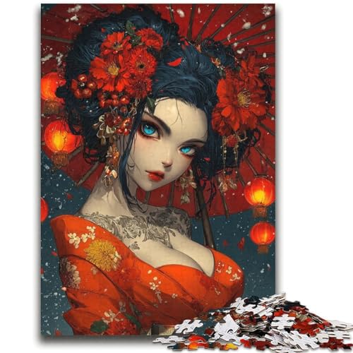 Japanische Geisha-Anime-Puzzles für Teenager, 2000-teiliges Puzzle, Denkspiel, Wanddekoration, einzigartige Geburtstags (70x100cm) von AADSAZA