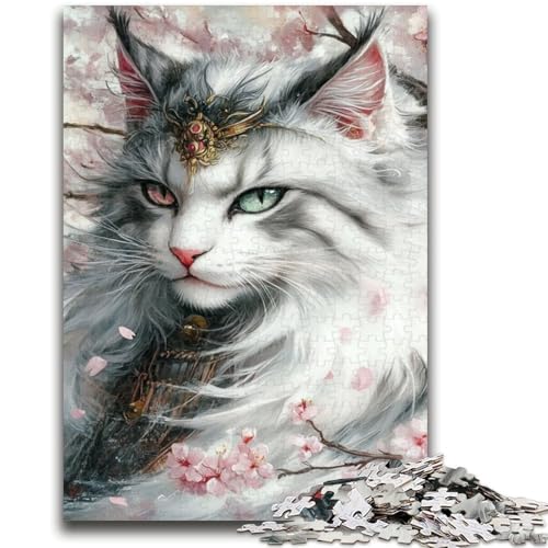 Japanische Ninja-Katze, 1000-teiliges Puzzle für Erwachsene, Geschenk, Denkspiel, Wanddekoration, einzigartige Geburtstags (38x26cm) von AADSAZA