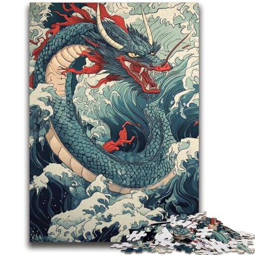 Japanische Wellendrachen-Puzzles für Erwachsene und Teenager, Puzzle, Spielzeug, Lernspiele, Stressabbau, tolle Geschenke und Spielzeuge (70x100cm) von AADSAZA