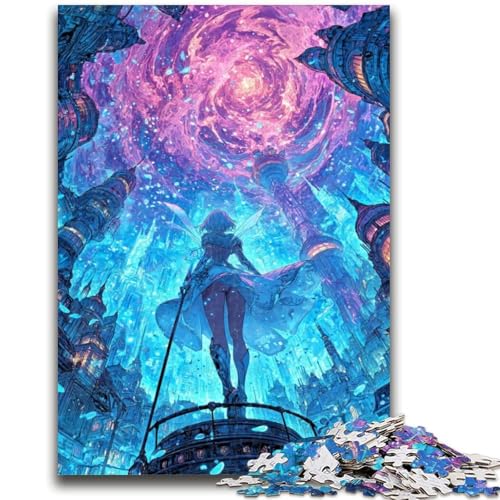 Japanisches Anime-Mädchen-Puzzle, 1000 Teile, für Teenager, Stressabbau, schwierige Herausforderung, einzigartige Heimdekoration und Geschenke (38x26cm) von AADSAZA