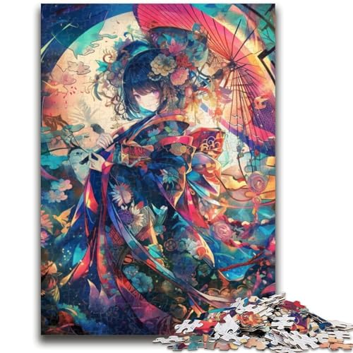 Japanisches Anime-Mädchen-Puzzle für Erwachsene, 1000 Teile, Stressabbau, Zeitvertreib zu Hause, mit passendem Poster und Quizblatt (50x75cm) von AADSAZA