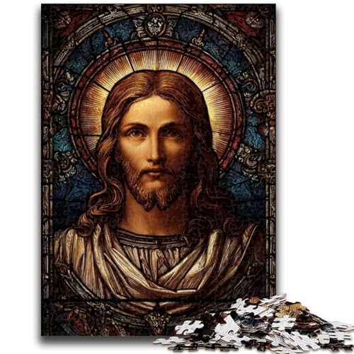 Jesus 1000-teiliges Puzzle für Erwachsene und Jugendliche, Spielzeug, Lernspiele, stressabbauende Wanddekoration (38x26cm) von AADSAZA