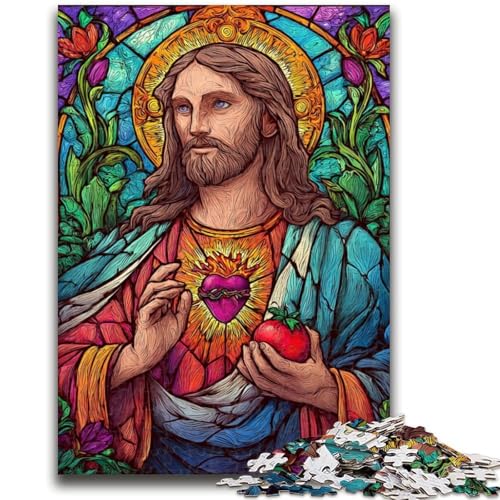 Jesus Art 1000-teiliges Puzzle für Erwachsene und Jugendliche, anspruchsvolles Spiel und Familienspiel, ganze Familie (38x26cm) von AADSAZA