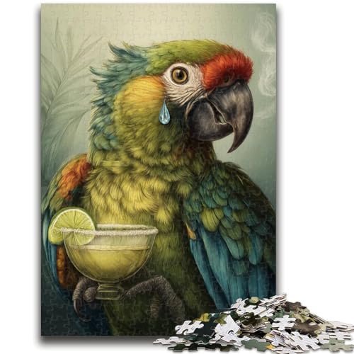 Kaffeetrinkender Papagei, Puzzle für Teenager, 1000 Teile, Lernspiele, Wanddekoration, einzigartige Geburtstags (38x26cm) von AADSAZA