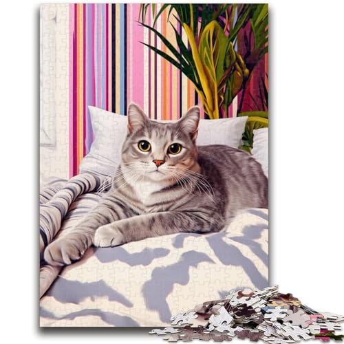 Katze auf dem Sofa, Puzzle 1000 Teile für Erwachsene und Jugendliche, Spielzeug, Lernspiele, Stressabbau, tolle Geschenke und Spielzeuge (50x75cm) von AADSAZA