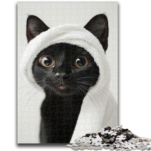 Katze mit Turban, 1000 Teile Puzzle für Jugendliche und Erwachsene, Spielzeug, Lernspiele, Stressabbau, tolle Geschenke und Spielzeuge (50x75cm) von AADSAZA