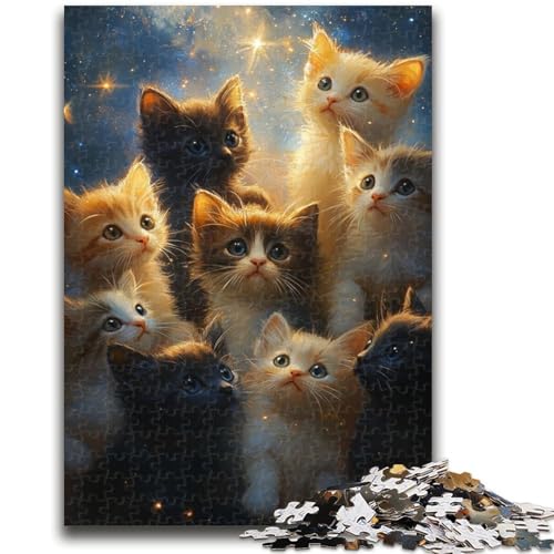 Katzen-Collage-Puzzle mit 1000 Teilen für Teenager, Quizspiel, Wanddekoration, einzigartige Geburtstags (38x26cm) von AADSAZA
