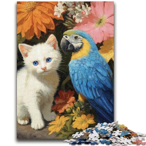 Katzen- und Papageien-Puzzle für Teenager, 2000-teiliges Puzzle, Lernspiele, Wanddekoration, einzigartige Geburtstags (70x100cm) von AADSAZA