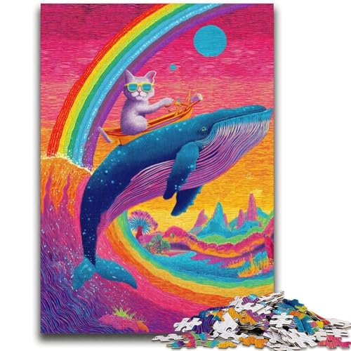 Katzen- und Wal-Puzzle 2000 Teile für Erwachsene und Jugendliche, Spielzeug, Lernspiele, Stressabbau, tolle Geschenke und Spielzeuge (70x100cm) von AADSAZA