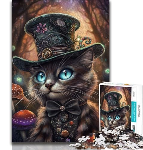 Katzenkunst-Puzzle mit 1000 Teilen für Teenager, hilft dem Gehirn beim Trainieren, süchtig machendes Spielzeug, um Geduld zu fördern, tolles Geschenk (75x50cm) von AADSAZA