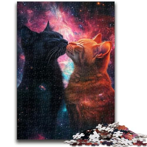 Katzenpaar-Puzzle 1000 Teile für Teenager-Geschenke, Spielzeug, Lernspiele, Stressabbau, tolle Geschenke und Spielzeuge (38x26cm) von AADSAZA