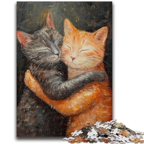 Katzenpaar-Puzzle für Erwachsene, 1000 Teile, Lernspiele, Heimdekoration, Geschenk für die ganze Familie (50x75cm) von AADSAZA