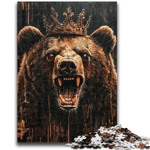 King Brown Bear Puzzle 1000 Teile für Erwachsene und Jugendliche, Spielzeug, Lernspiele, Stressabbau, tolle Geschenke und Spielzeuge (50x75cm) von AADSAZA