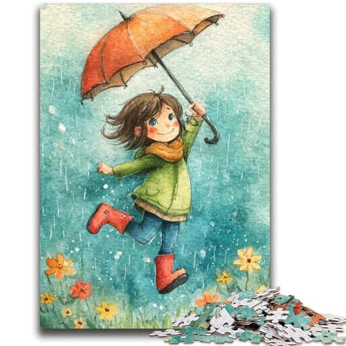 Kleines Mädchen mit Regenschirm, Puzzle für Teenager, 2000 Teile, Stressabbau, schwierige Herausforderung, stärkt die Liebe zwischen Paaren (70x100cm) von AADSAZA