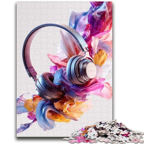 Kopfhörer-Kunst, 1000-teiliges Puzzle für Erwachsene und Jugendliche, Mustermontage, Spaß bei Aktivitäten zu Hause, Geburtstagsgeschenk, Reisegeschenke (50x75cm) von AADSAZA