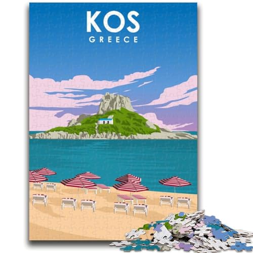 Kos, Griechenland, Strandkunst, 1000-teiliges Puzzle für Erwachsene und Jugendliche, als Lernspiel, Herausforderung, Spielzeug, einzigartige Heimdekoration und Geschenke (50x75cm) von AADSAZA