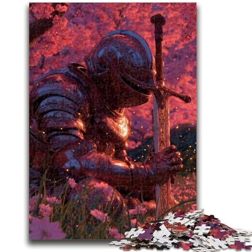 Krieger unter den Kirschblüten, Puzzle mit 1000 Teilen, Geschenk für Teenager, Quizspiel, Wanddekoration, einzigartige Geburtstags (38x26cm) von AADSAZA