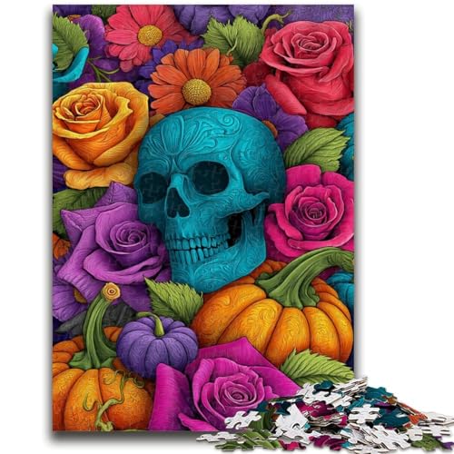 Kürbisskelett-Puzzle, 1000 Teile, für Erwachsene und Jugendliche, Spielzeug, Lernspiele, stressabbauende Wanddekoration (50x75cm) von AADSAZA