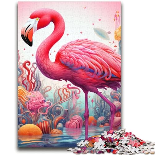 Kunst-Puzzle mit psychedelischem Flamingo-Motiv für Teenager, 2000 Teile, hilft dem Gehirn, süchtig machendes Spielzeug zu trainieren, um Geduld zu fördern, tolles Geschenk (70x100cm) von AADSAZA