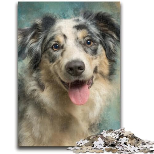 Lächelnder Hund Puzzle für Teenager 1000 Teile, Dekomprimierendes intellektuelles Lernspielzeug Tolle Geschenke und Spielzeuge (50x75cm) von AADSAZA