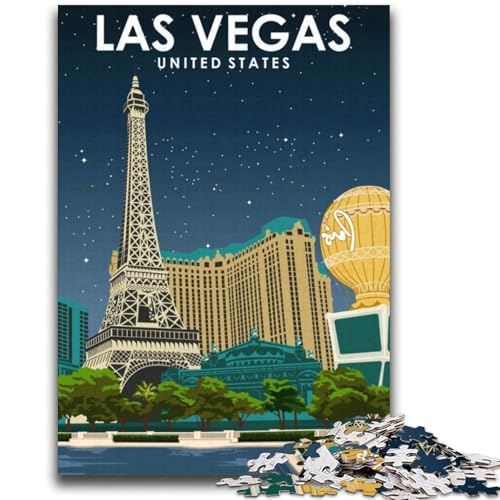 Las Vegas USA Reise-Puzzle für Teenager, 2000 Puzzles, anspruchsvolles Spiel und Familienspiel, Wanddekoration, einzigartige Geburtstags (70x100cm) von AADSAZA