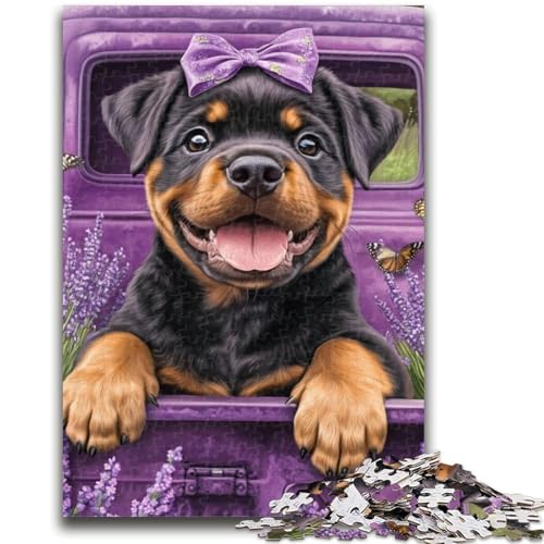 Lavendel-Rottweiler-Puzzle mit 1000 Teilen für Erwachsene, Geschenk, Denkspiel, Wanddekoration, einzigartige Geburtstags (38x26cm) von AADSAZA