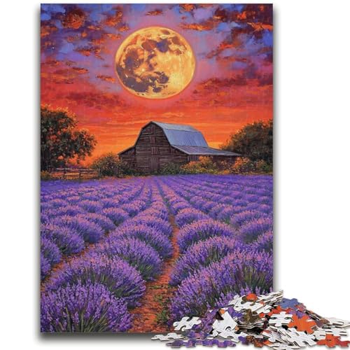Lavendel unter dem Mond, Puzzles für Teenager, 1000 Teile, hilft dem Gehirn, süchtig machendes Spielzeug zu trainieren, um Geduld zu fördern, EIN Kunstwerk (50x75cm) von AADSAZA
