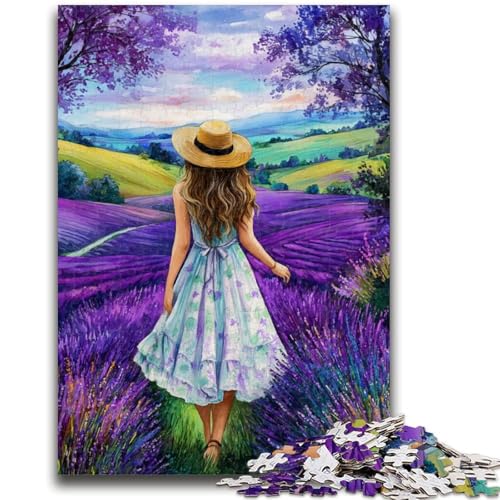 Lavendelmädchen-Puzzles für Erwachsene und Jugendliche, anspruchsvolles Spiel und Familienspiel, ganze Familie (50x75cm) von AADSAZA