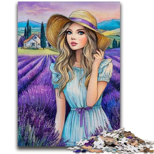Lavendelmädchen-Puzzles für Teenager, 1000 Puzzles, Spielzeug, Lernspiele, Stressabbau, geeignet als Schreibtischdekoration (50x75cm) von AADSAZA
