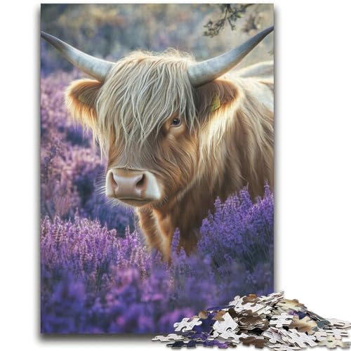 Lavender Highlands Kuh-Puzzle für Erwachsene, 2000 Teile, Zeitvertreib zu Hause mit vollständig ineinandergreifenden, zufällig geformten Teilen (70x100cm) von AADSAZA