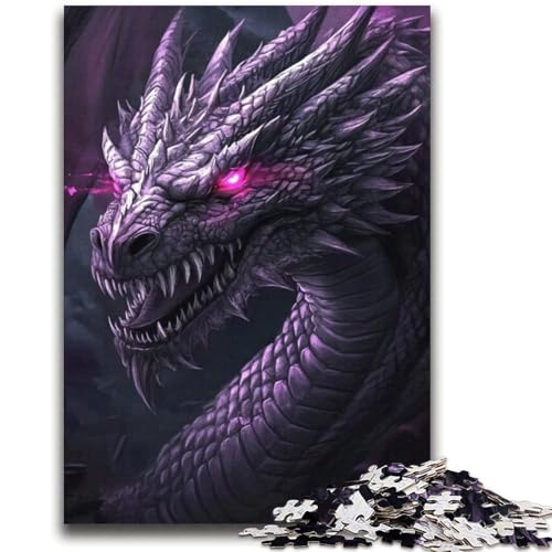 Lila Drachen-Puzzle 2000 Teile für Erwachsene und Jugendliche, Spielzeug, Lernspiele, Stressabbau, tolle Geschenke und Spielzeuge (70x100cm) von AADSAZA