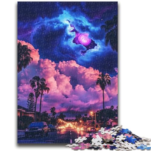Lila Sonnenuntergang Puzzle 1000 Teile für Erwachsene und Jugendliche, Spielzeug, Lernspiele, Stressabbau, tolle Geschenke und Spielzeuge (50x75cm) von AADSAZA