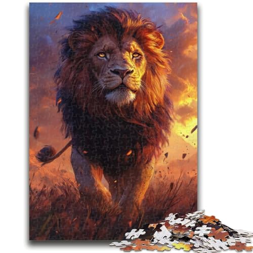 Löwe bei Sonnenuntergang, 1000-teiliges Puzzle für Erwachsene, Geschenk, Denkspiel, Wanddekoration, einzigartige Geburtstags (38x26cm) von AADSAZA