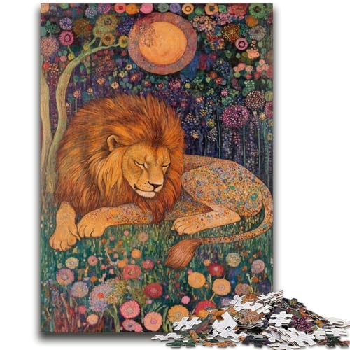 Löwen-Kunst-Puzzle, 1000 Teile, für Erwachsene, anspruchsvoll zu vervollständigen, Aber unterhaltsam und humorvoll, einzigartige Heimdekoration und Geschenke (38x26cm) von AADSAZA