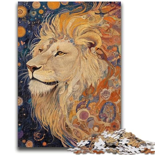 Löwen-Kunst-Puzzle, 1000 Teile, für Teenager, anspruchsvolles Spiel und Familienspiel, Wanddekoration, einzigartige Geburtstags (50x75cm) von AADSAZA