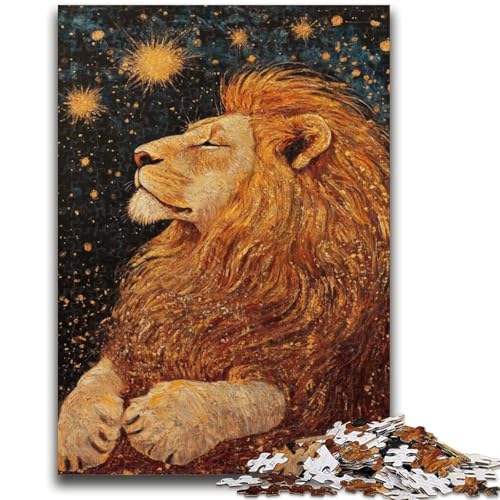 Löwen-Kunst-Puzzle für Teenager, 1000 Teile, Lernspiele, Wanddekoration, einzigartige Geburtstags (38x26cm) von AADSAZA